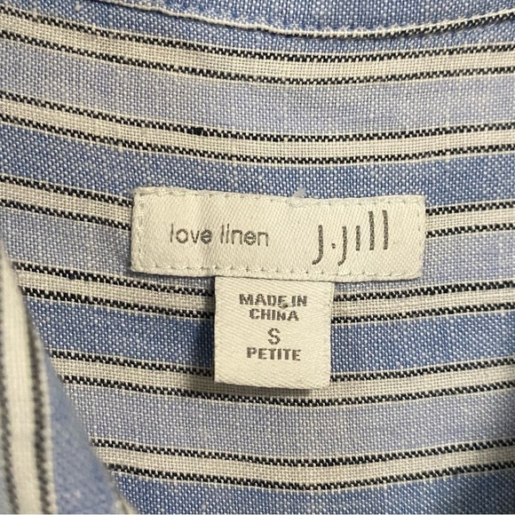 J. Jill Shirt Women’s Size Small Petite Striped linen Striped button up Dress - Picture 13 of 16